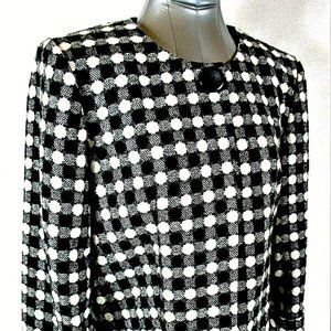 Larry Levine womens Sz 12 L/S black white Lined